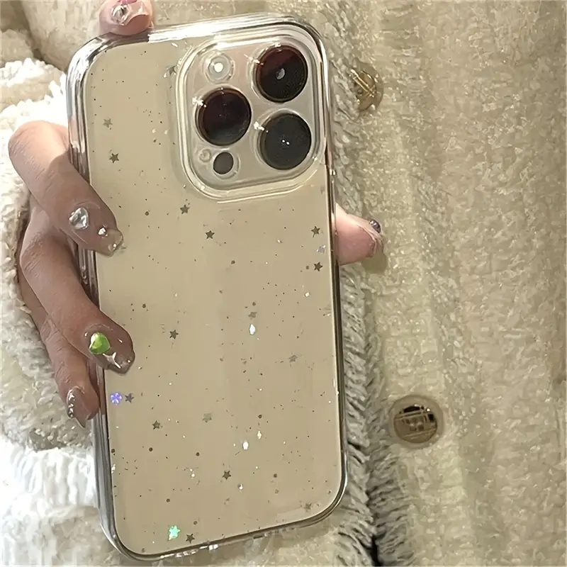Phone Cases Arc - เคสใสแบบนิ่ม TPU ประดับกลิตเตอร์วิบวับลายดาว สำหรับ iPhone 17