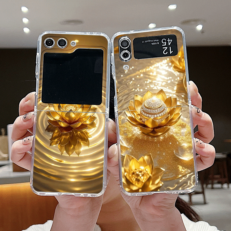 Phone Cases Z Fold 7 - เคสโทรศัพท์ลายดอกบัวสีทองสุดสร้างสรรค์สำหรับ Samsung Galaxy Z Flip 7
