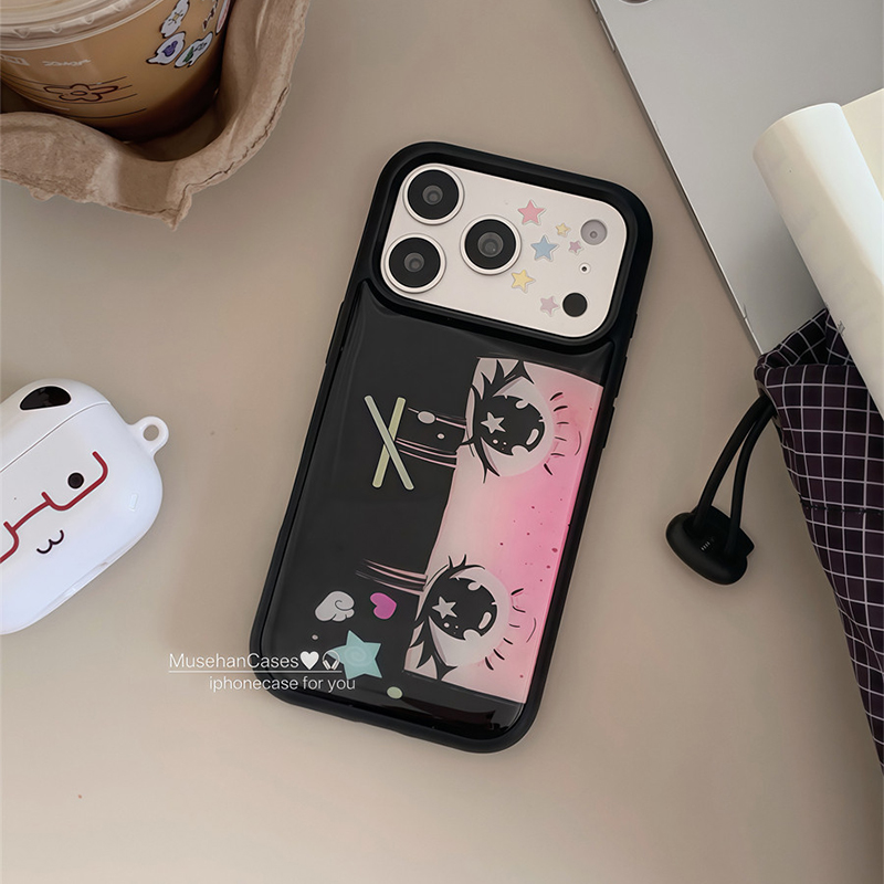 Phone Cases Girls - เคสโทรศัพท์ลายกิ๊บติดผมสาวอนิเมะเกาหลี ขอบกาวหยด สำหรับ iPhone 17 Air