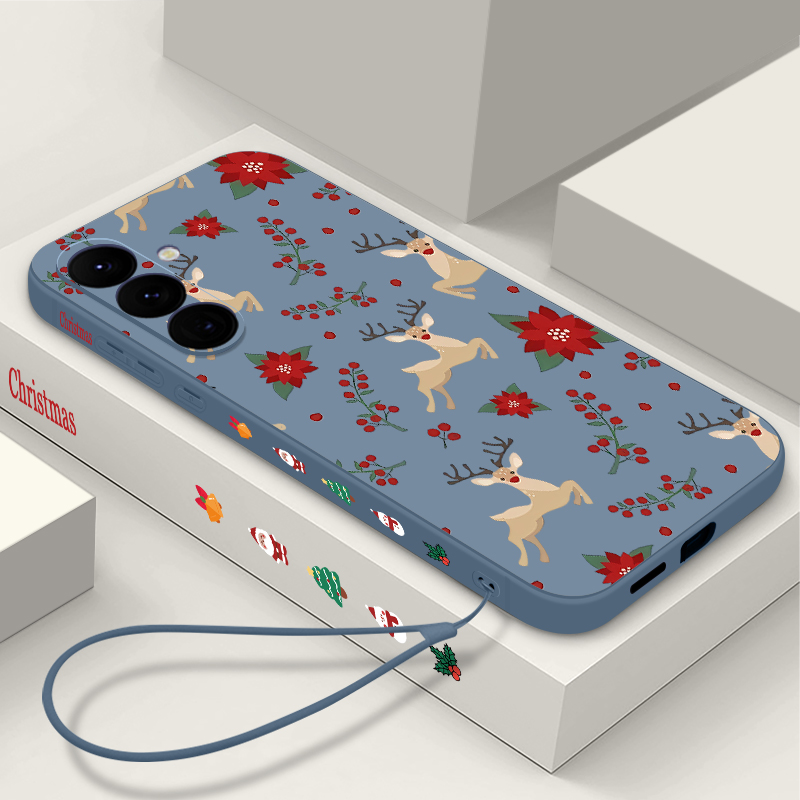 Phone Cases Red Deer - เคสโทรศัพท์ลายดอกไม้กวางแดง สำหรับ Samsung Galaxy S25 S24
