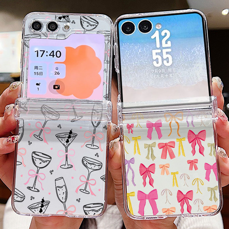 Phone Cases Z Fold 7 - เคสโทรศัพท์พับได้ลายโบว์สีสันสดใสสำหรับ Samsung Galaxy Z Flip8 Flip7