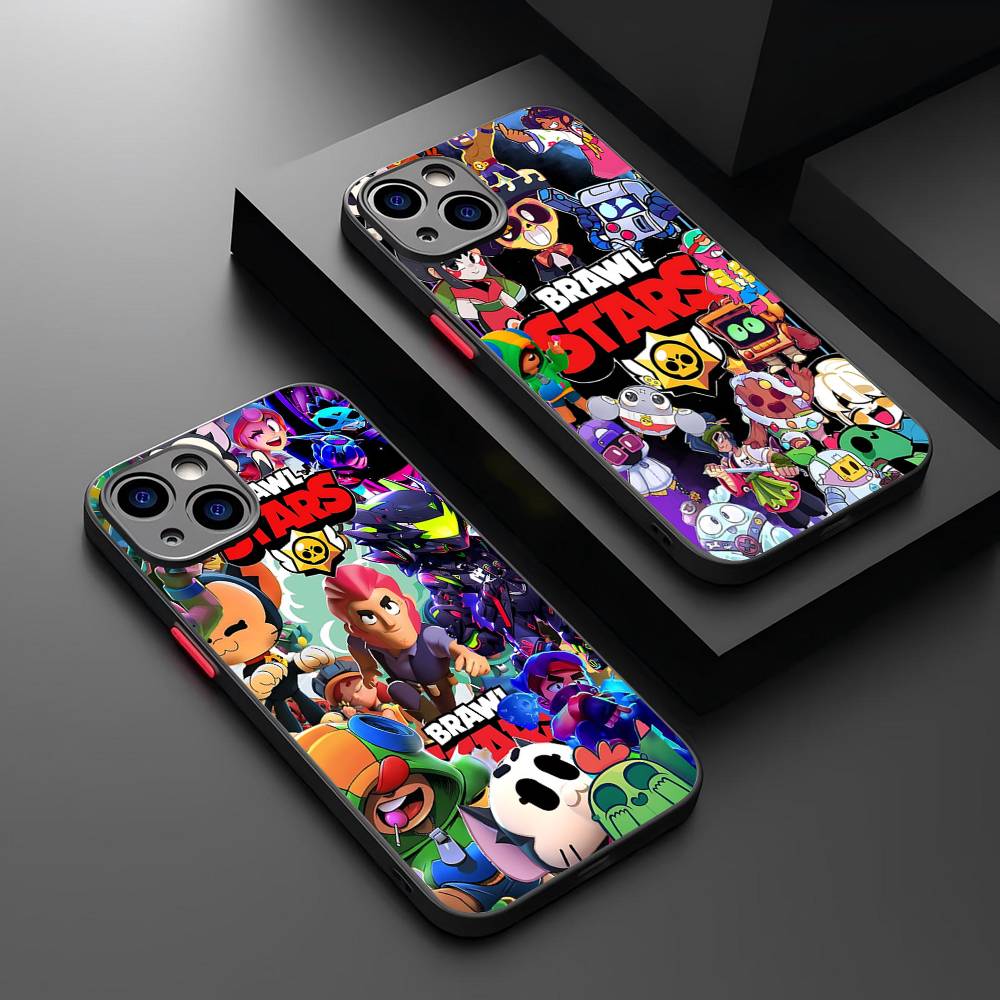 Phone Cases Quirky - เคสโทรศัพท์ซิลิโคนลายการ์ตูนตลกๆ B-Brawl Games S-Stars สำหรับ iPhone