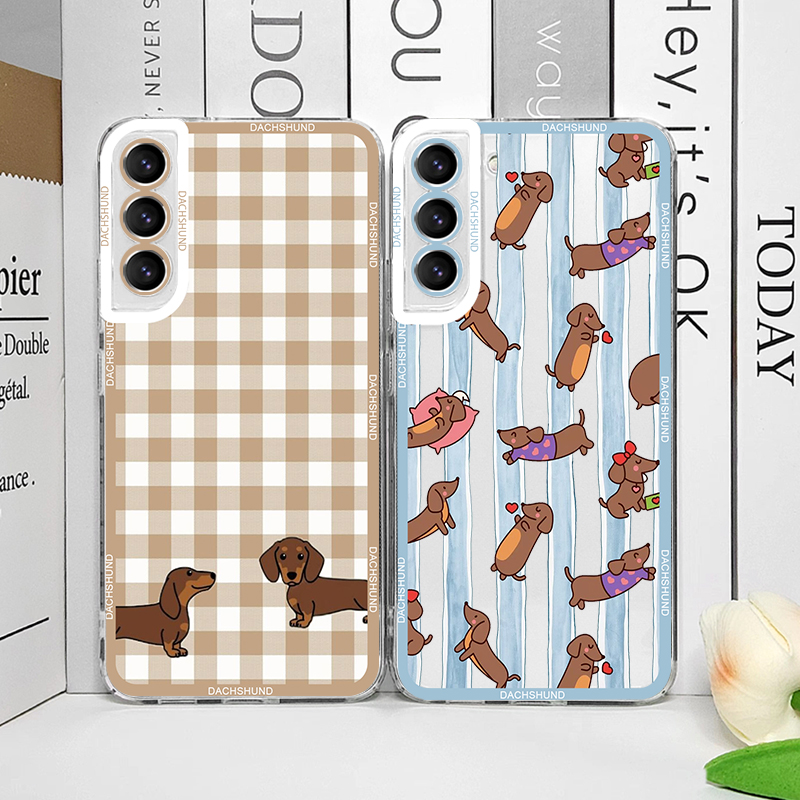 Phone Cases Samsung S25 - เคสโทรศัพท์ลายสุนัขดัชชุนด์น่ารัก สำหรับ Samsung Galaxy S26 S25