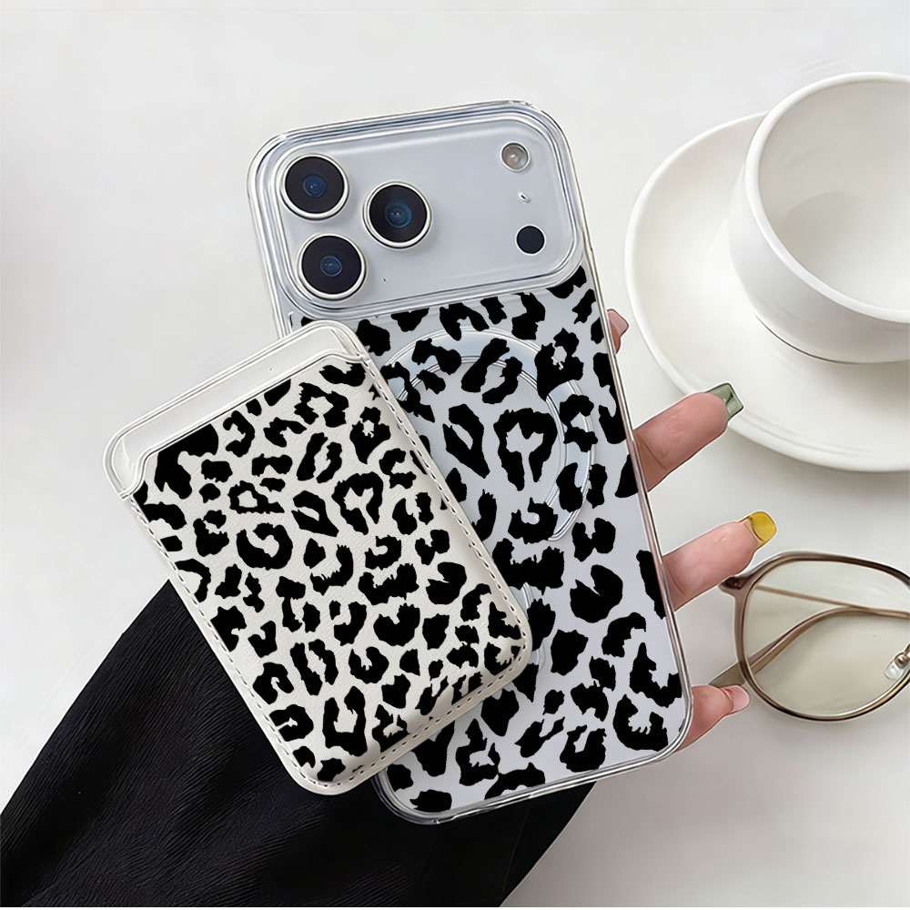 Phone Cases That Hold Cards - เคสโทรศัพท์ลายเสือดำสำหรับใส่บัตรแม่เหล็ก Magsafe สำหรับ iPhone 17 16