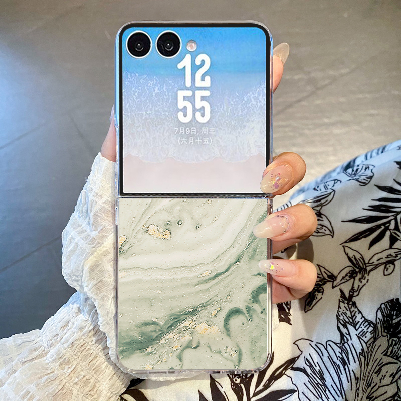Phone Cases Z Fold 7 - เคสโทรศัพท์ลายหินอ่อนเคลือบทอง สำหรับ Samsung Galaxy Z Flip8