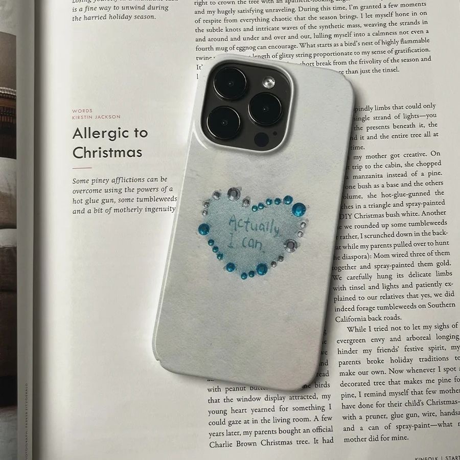 Phone Cases You Can Design - เคสโทรศัพท์ลายหัวใจวิบวับ ข้อความสร้างแรงบันดาลใจ ข้อความด้านหลัง: จริงๆ แล้วฉันทำได้ สำหรับ