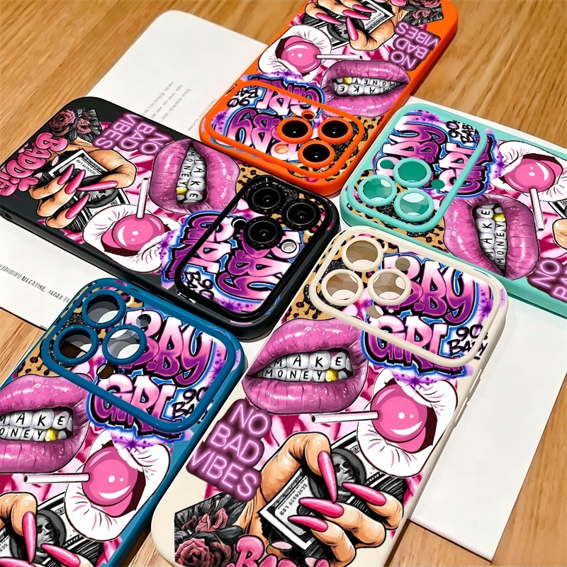 เคสโทรศัพท์ลายกราฟฟิตี้รูปปากส - Phone Cases Girls บทวิจารณ์และราคา
