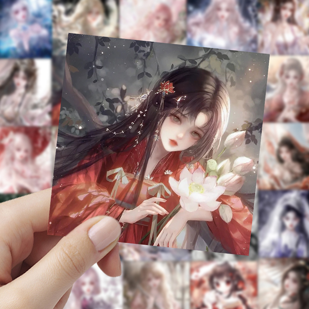 สติกเกอร์กันน้ำลายการ์ตูนสาวสไ - Phone Cases You Can Design บทวิจารณ์และราคา