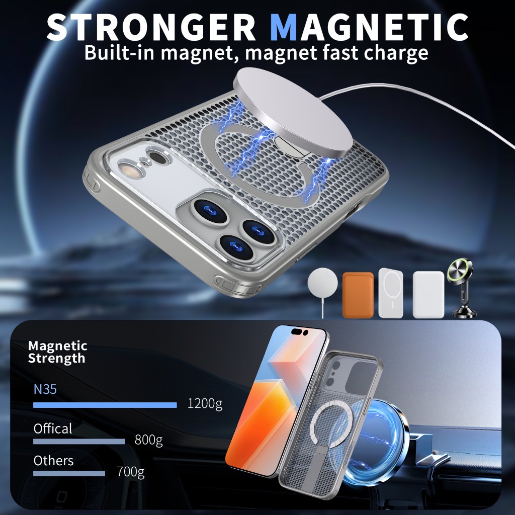 เคสโทรศัพท์แบบมีขาตั้งแม่เหล็ก - Heat Dissipation Case บทวิจารณ์และราคา